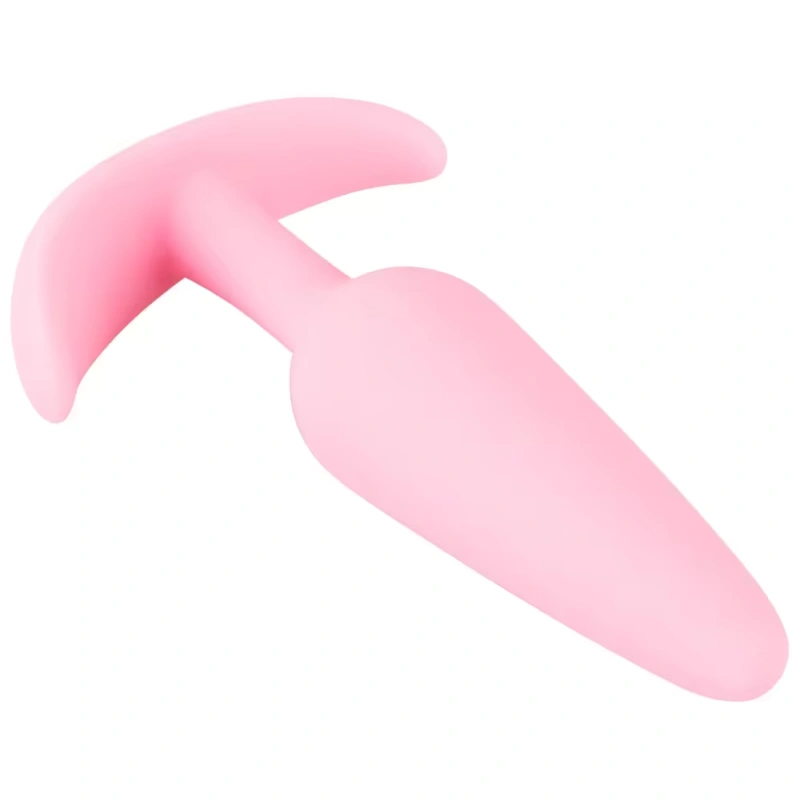 Plug anal mini rose en silicone doux avec bijou élégant