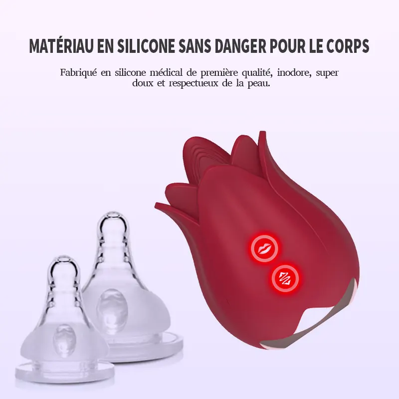 Le jouet rose avec langue pour femmes Rouge