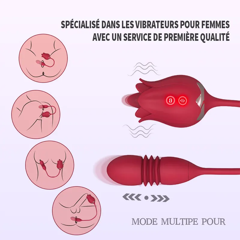 Rose Lèche-langue Jouet de plaisir clitoridien